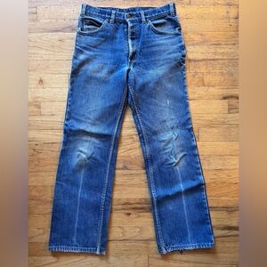 Levi's Classic Indigo Straight Jeans red cotton flannel lined 30” waist